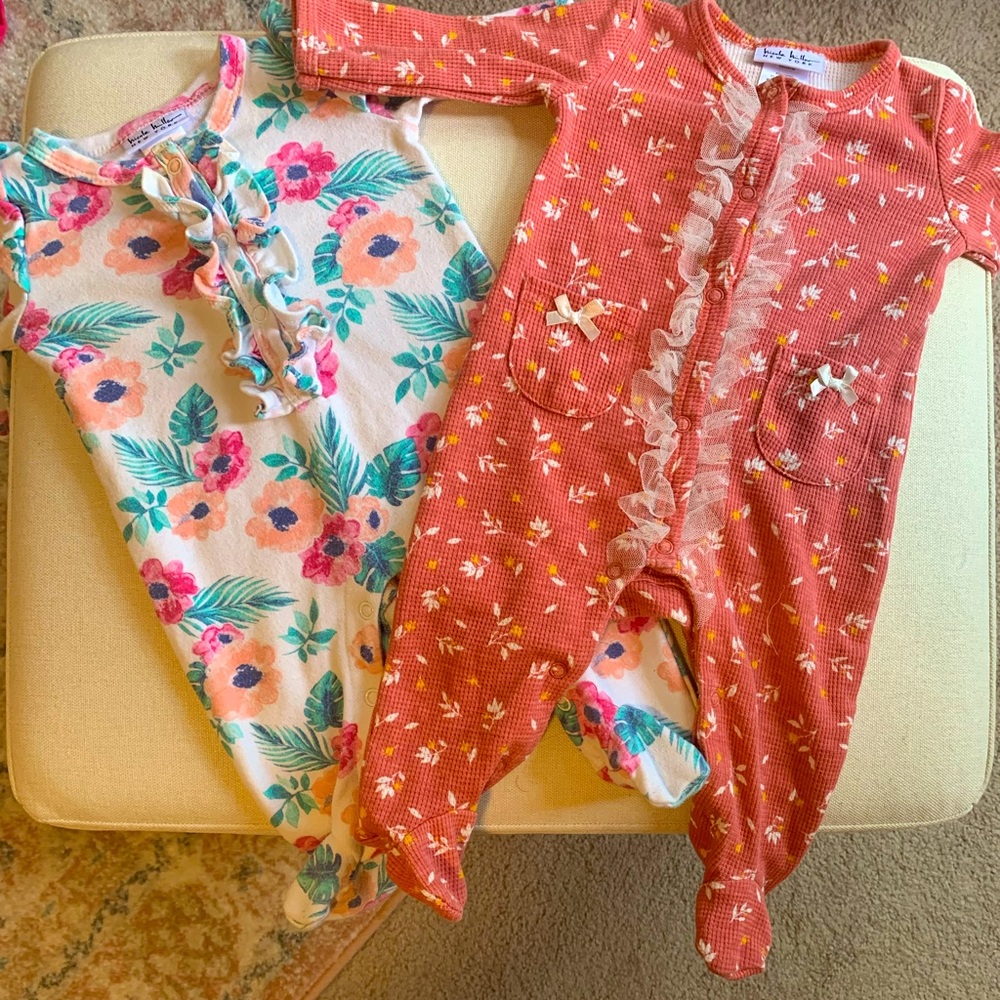 Frilly PJ onesie sets